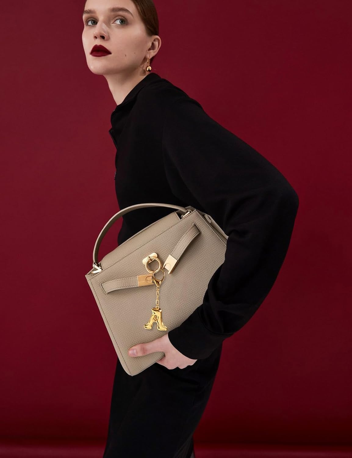 WOWORAMA Initial Letter Keychain for Women Chunky Gold Bubble Letter Bag Charm Purse Charm Personalized Keyrings Accessories - Image 5