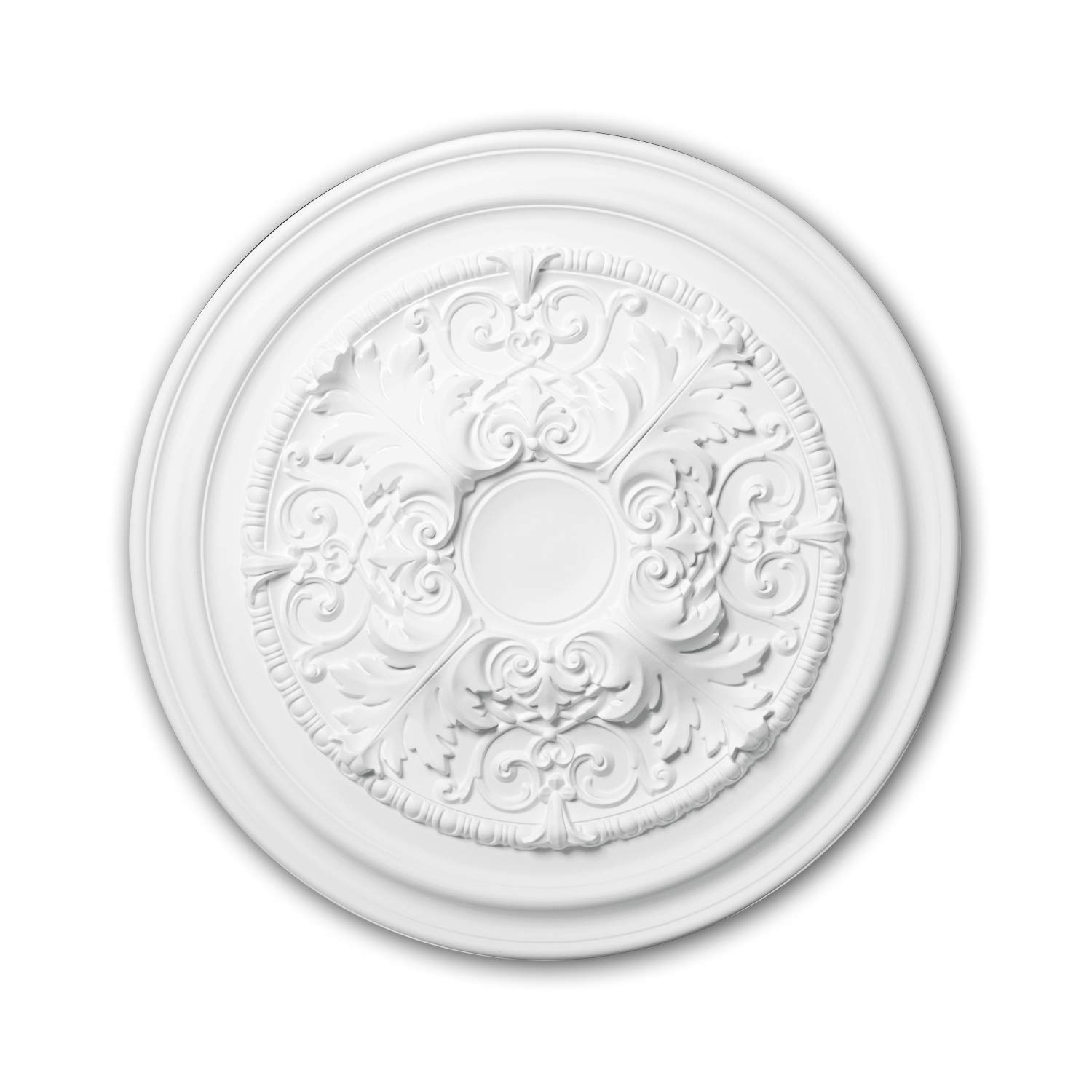 Profhome Rosone soffitto parete 156001 Ø 69,5 cm x 6 cm Poliuretano espanso rigido primerizzato