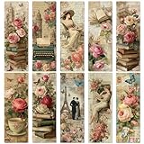 Celavoy Vintage Bookmark Bulk Gifts - 100 Pcs Aesthetic Flower Paper Bookmarks for Women Girls Book Lovers Retro Page Marks School Office Reading Accessories Bookish Gift for Birthday Christmas