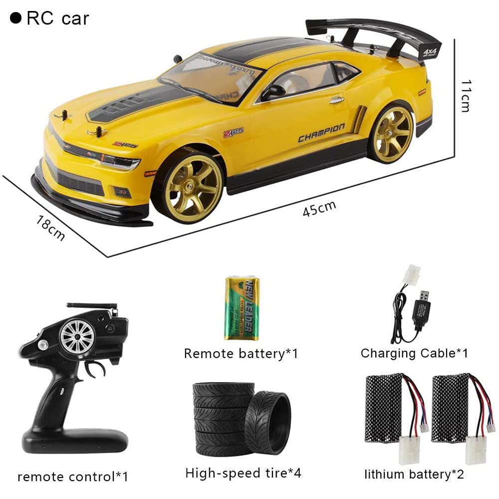 WOLWES Auto telecomandata Rc Buggy 2.4Ghz, auto da corsa alla deriva ad alta velocità 70 km/h 1/10 camion RC elettrico, veicolo fuoristrada RC 4WD con due batterie macchinine per ragazzi e adulti