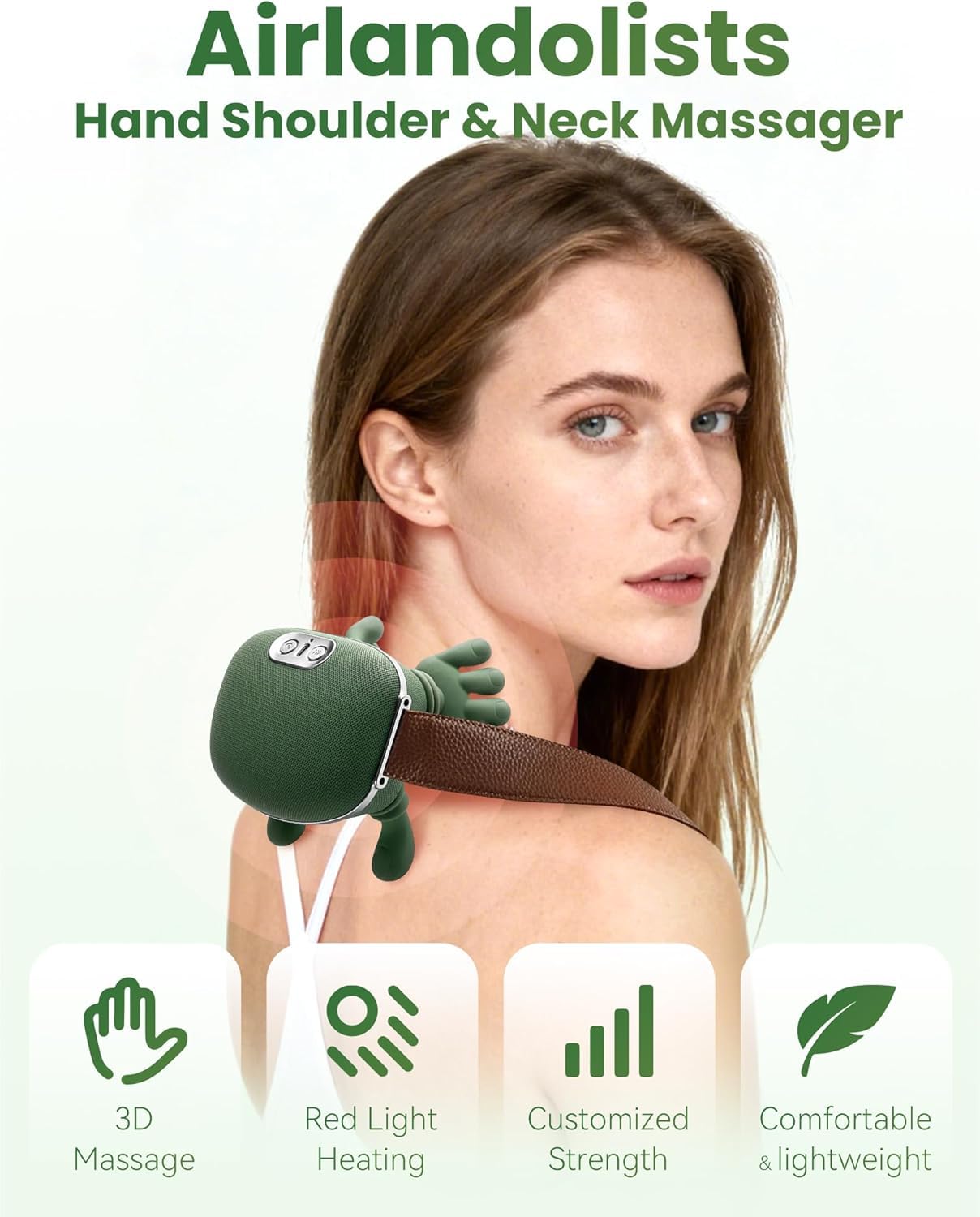 Siasoo Original Masajeador de cuello, masaje de cuello, masajeador de manos reales, masajeador de amasamiento N4, maestro de masaje eléctrico Shiatsu de tejido para hombros, USB C recargable