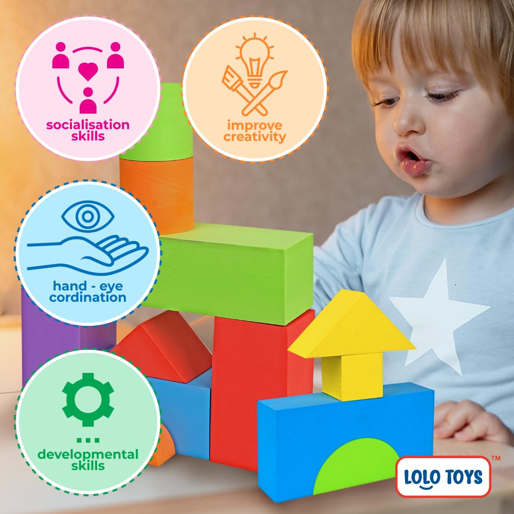 Snapklik.com : LOLO TOYS Large Building Foam Blocks For Toddlers Giant ...