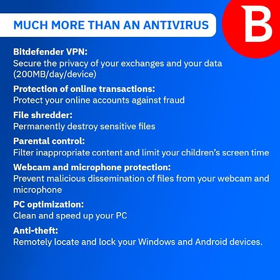 Bitdefender Total Security - 5 Devices | 2 year Subscription | PC/Mac | Activation Code by email