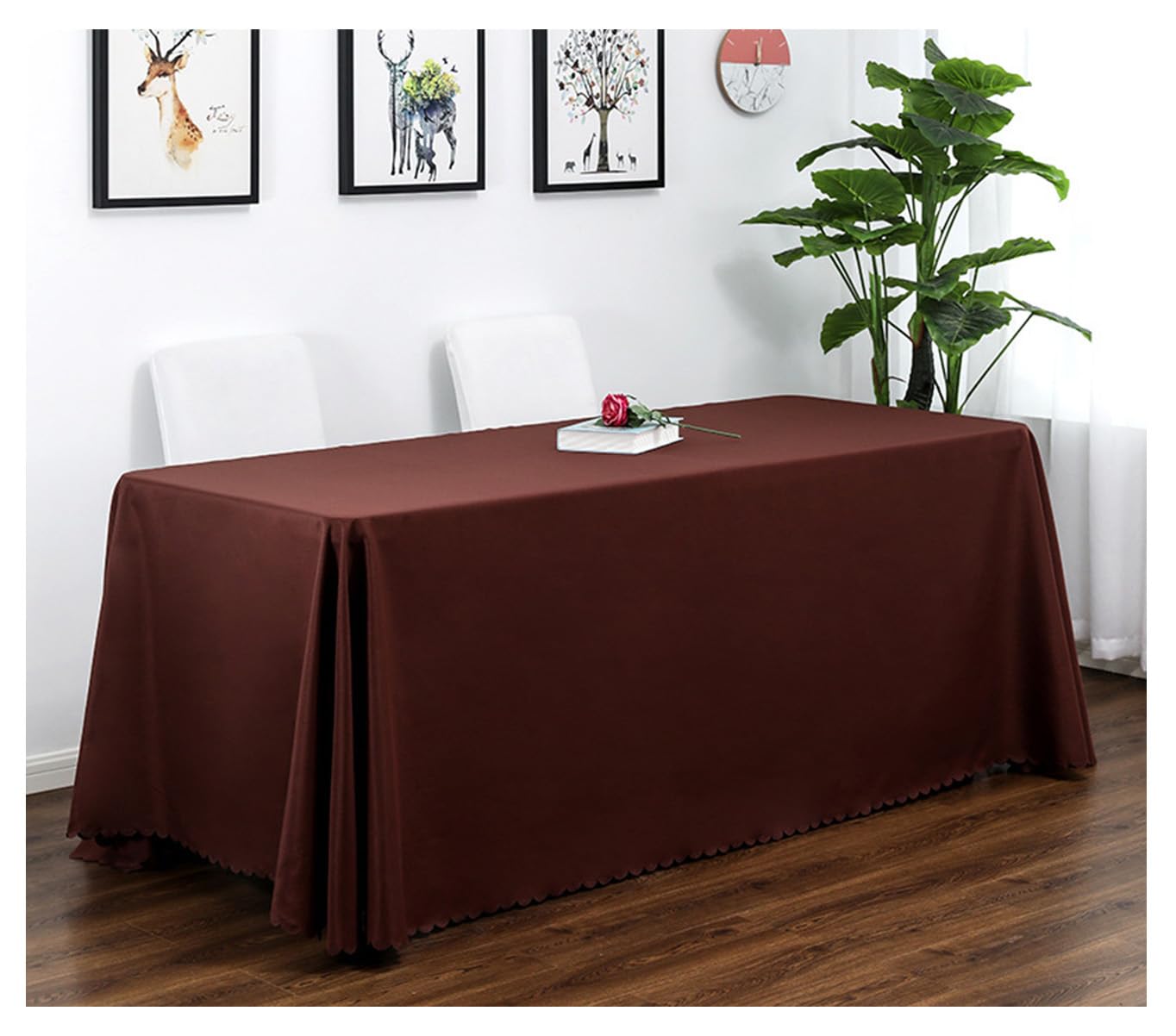 CIEEIN CIEHT Polyester Home Tablecloths Rectangular Table cloth Tablecover Wedding Party Outdoors Table Covers Simple Brown 150 * 210cm โ image 1