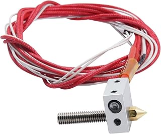 APAAZO 3D Printer Extruder Kit 04mm MK8 Brass Nozzle Throat Tubing 12V Heater NTC 3950 Thermistor 1.75mm Extruder Heater Block