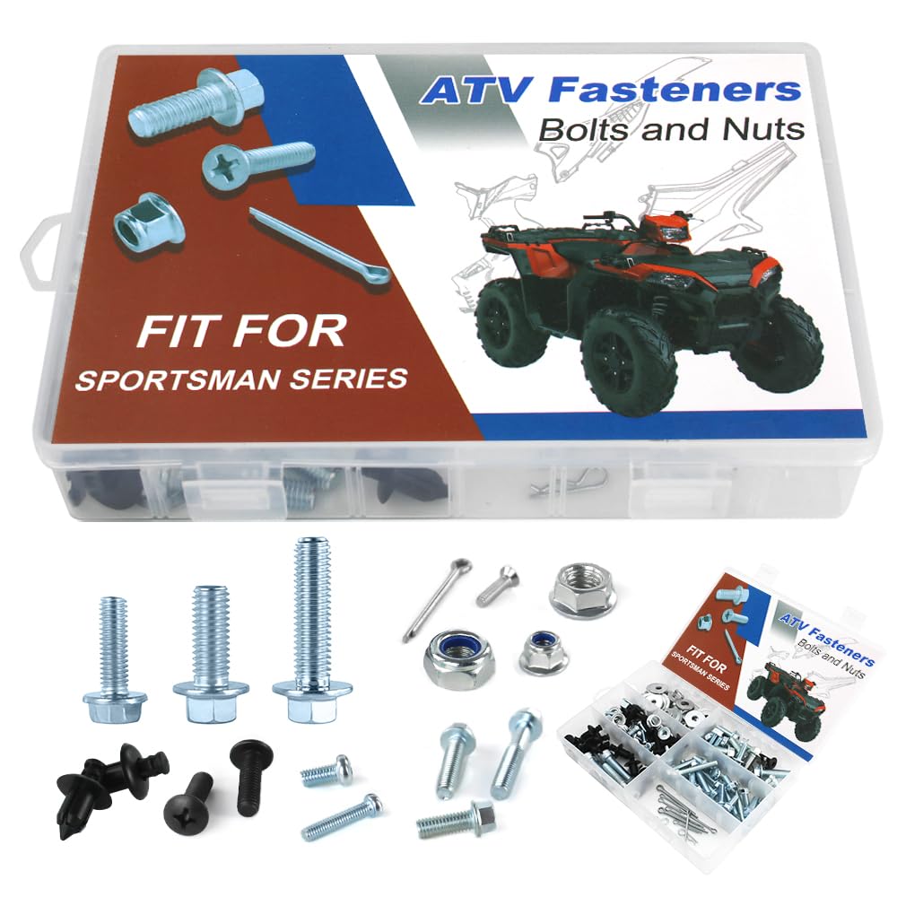 REARACE 160PCS ATV Bolts Kit Fairing bodywork Plastics Bolts Kit Fit for Polaris Sportsman 1000/110/300/335/400/450/500/550/570/600/700/800/Ace 325, Forest 500/800/850, Touring 500/570/800