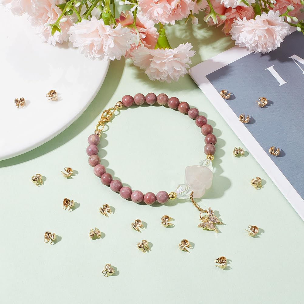 PandaHall Embouts Cache-Nœuds Acier Inoxydable - 6mm - Lot De 50 Pièces - Création Bijoux DIY