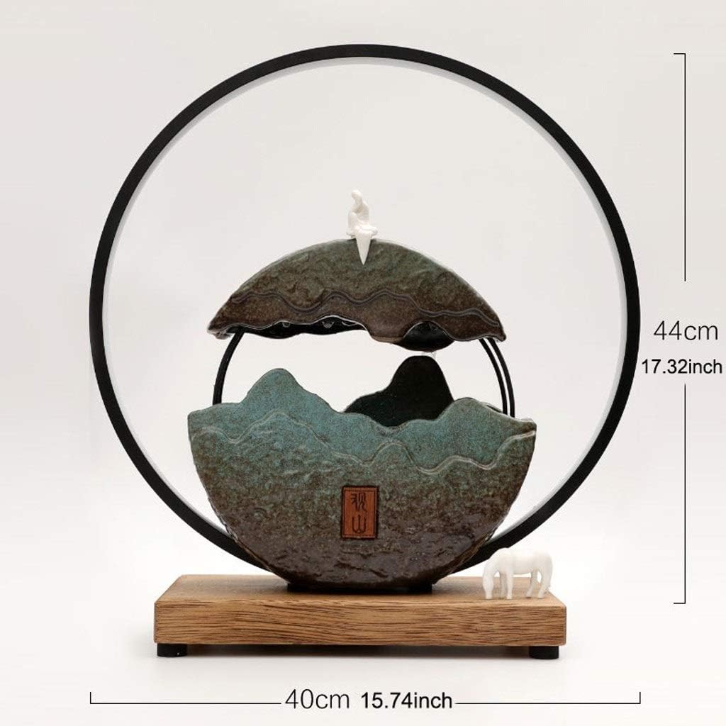 Amazon Co Jp 卓上噴水室内噴水インテリア噴水 ライトホームポーチ禅を照らしジュエリーと水の装飾を流れる中国のデスクトップ噴水滝風景 卓上 噴水室内噴水インテリア噴水 Color B ホーム キッチン