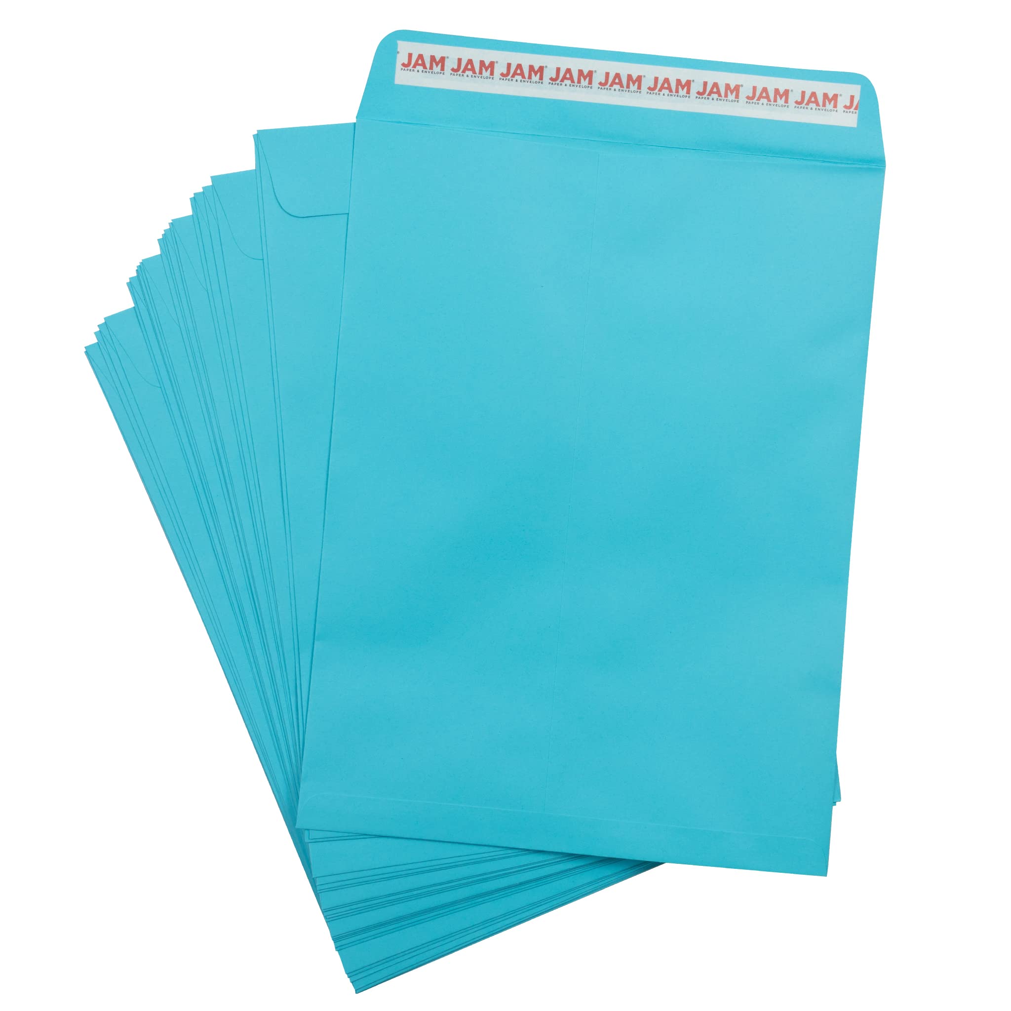 JAM PAPER Katalog-Briefumschläge farbig mit Haftklebeverschluss Blau 25 Stück
