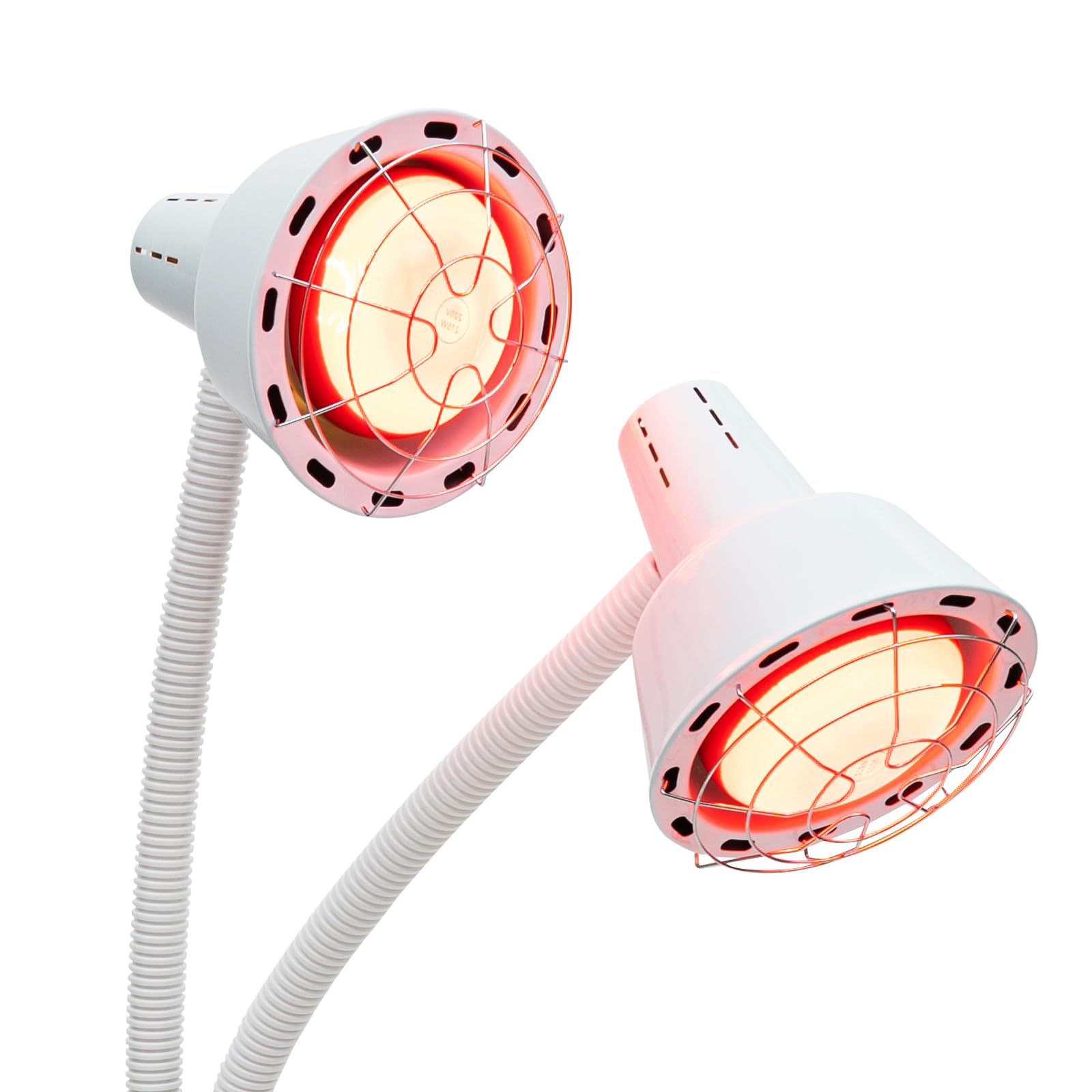 Czerwona lampa z podwójną głowicą, lampa 360°, regulowana lampa grzewcza do fizjoterapii, napięcie mięśni z kółkami i pilotem zdalnego sterowania