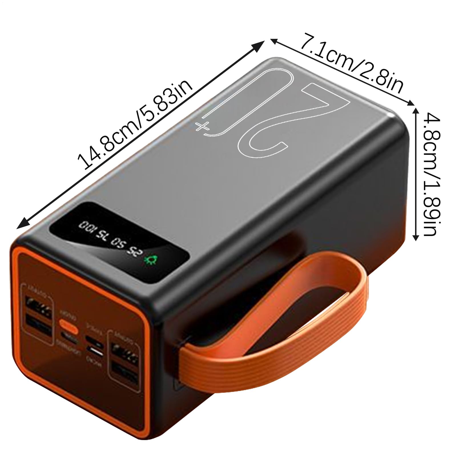 Power Bank Portatile a Energia Solare - Power Bank per Telefono e Dispositivi Elettronici,Batteria Esterna Compatta con Alta Autonomia per Escursionismo e Campeggio all'Aperto