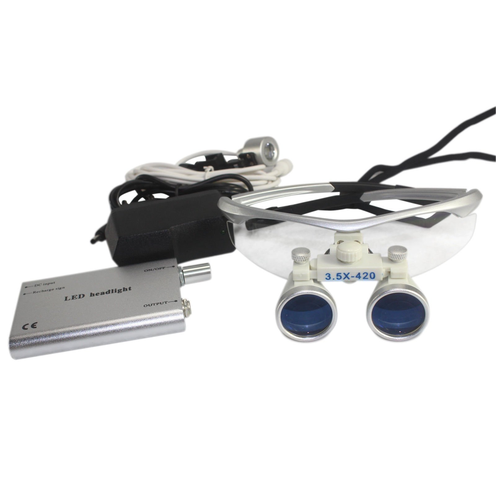 Oral Lupa de Cabeza 3.5x420mm Lupa Dental Binocular