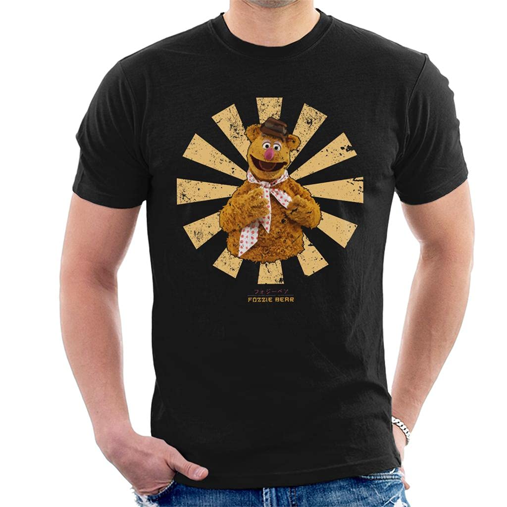 Fozzie Bear Retro Japanese Muppets Men's T-Shirt Black
