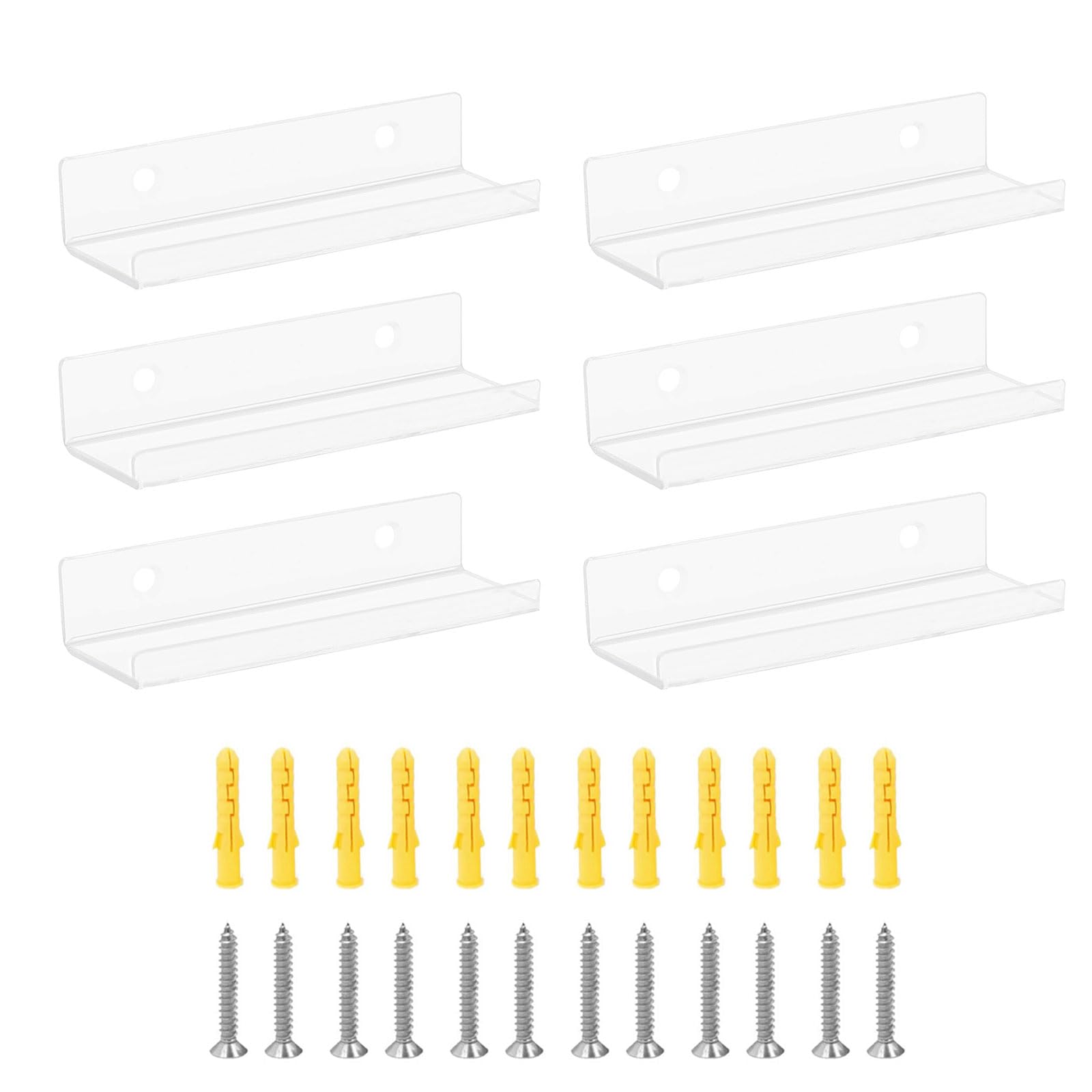 Tsophreniq 6Pcs Transparent Acrylic Record Storage Shelves Wall Mounts Record Display Rack Organizers Wall Bracket Portable Album Display Album Frame Home Decor
