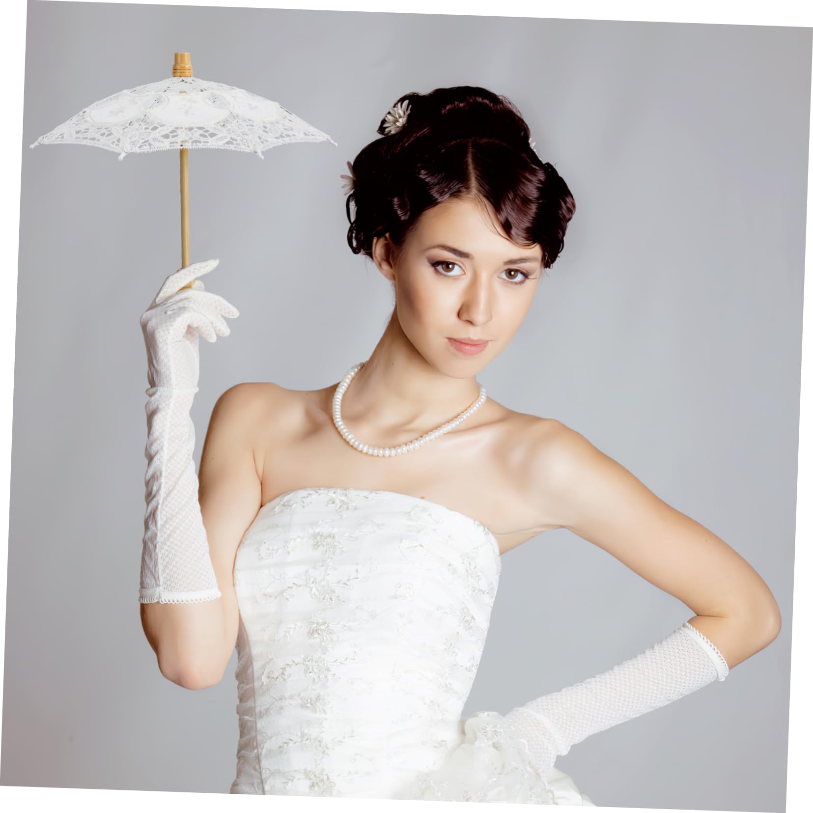 SOIMISS 12stücke Braut Dekorationsschirm Aus Eleganter Spitzen-regenschirm Für Hochzeiten Fotografie Besondere Anlässe Leicht Und Tragbar