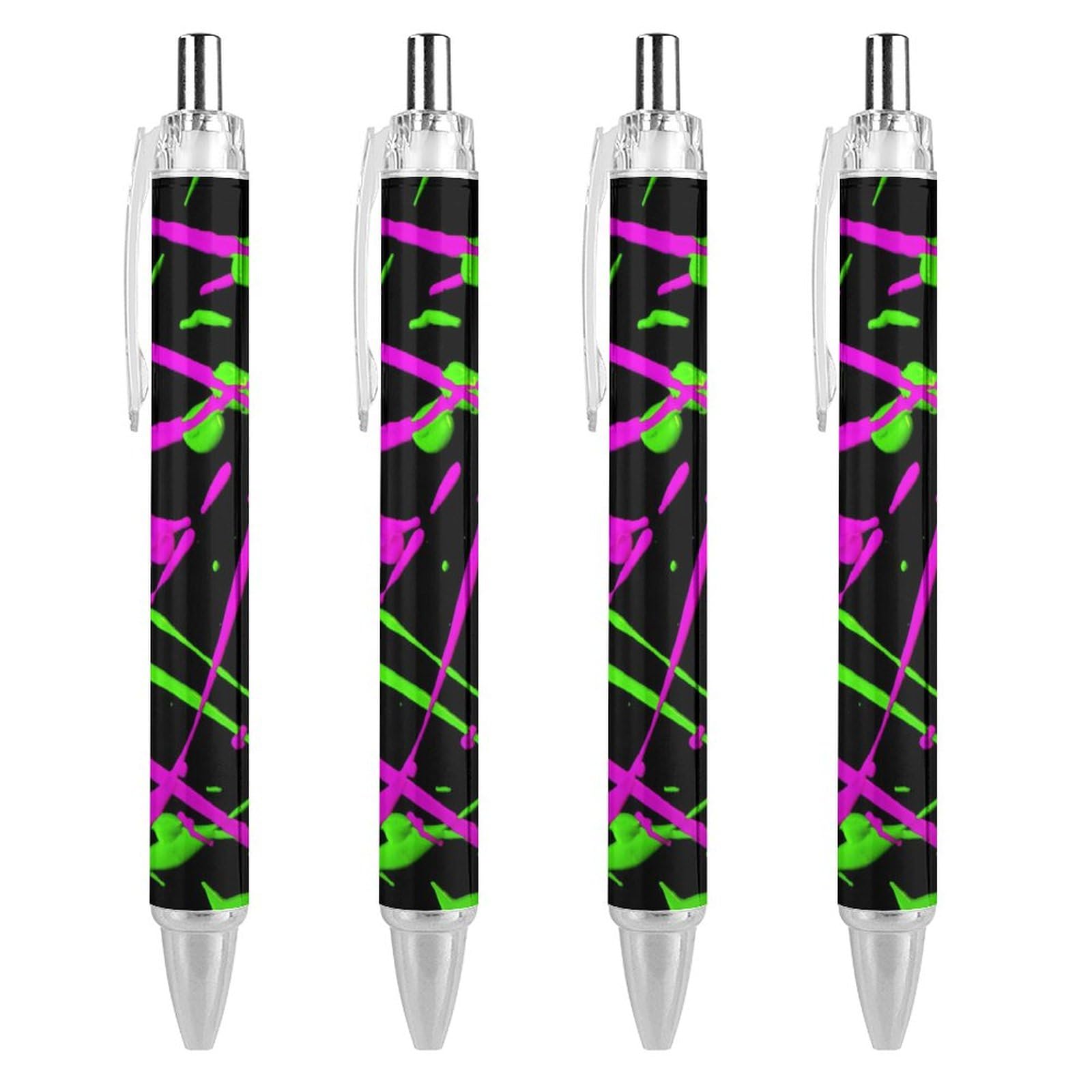 Glow in Dark Splatter Neon Retractable Ballpoint Pen Portable Black Ink Ball Pen Work Pens for Office Stationery Supplies Gifts