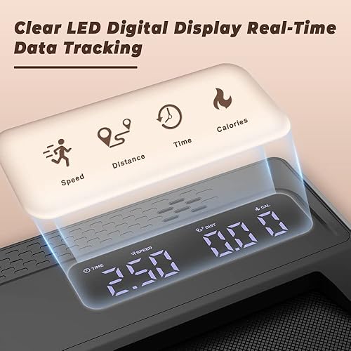 Miniatura 2 de Bigzzia Cinta de correr 2 en 1 para debajo del escritorio, 2.0 HP eléctrica plegable caminadora para correr para oficina en casa con aplicación y