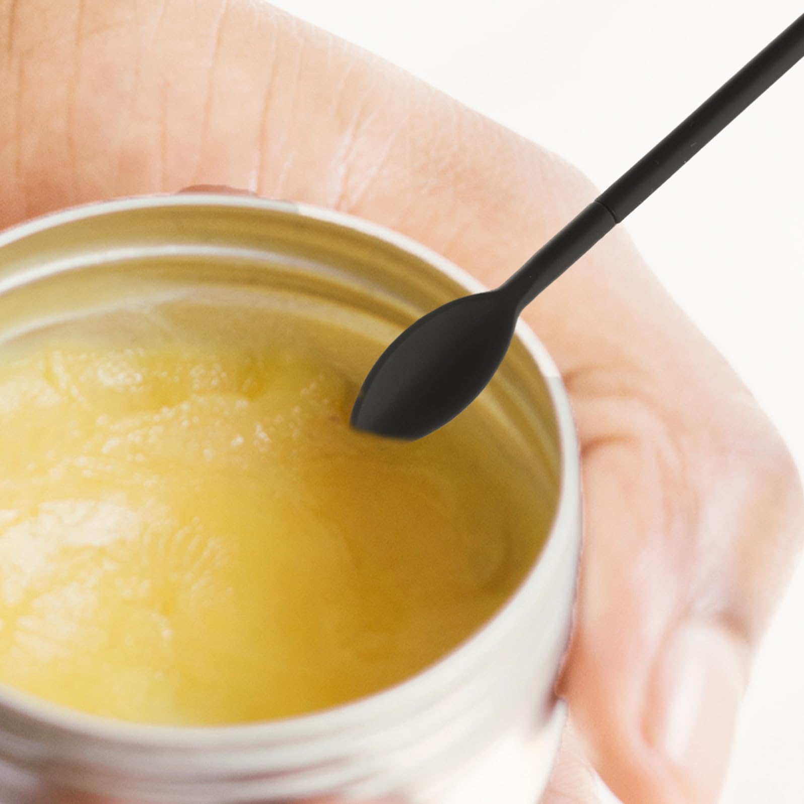 Hemobllo Mini Spatola Telescopica Leggera e Facile da Conservare in Silicone Nero per Cosmetici e Cucina per Baking e Uso Versatile
