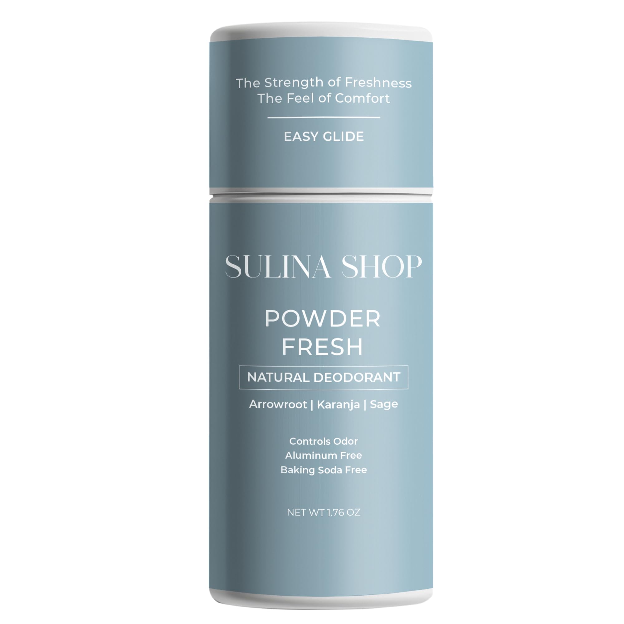 Powder Fresh - All Natural Deodorant for Woman, Aluminum-Free, Baking Soda-Free, Up to 12-Hour Odor Protection – Classic Baby Powder-Inspired Scent – For Women & Men, Gentle on Sensitive Skin