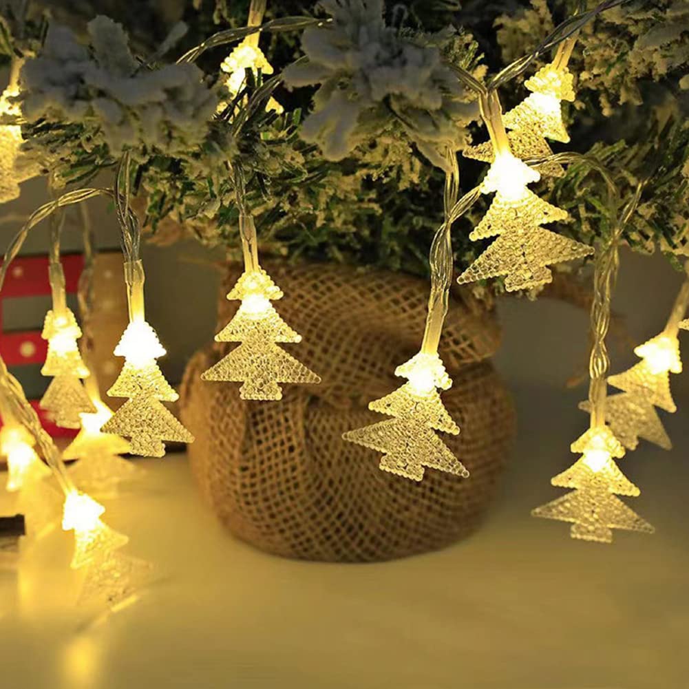 Łańcuch świetlny choinkowy na zewnątrz łańcuch świetlny zasilany bateriami LED mini lampki bożonarodzeniowe, łańcuch świetlny dekoracyjny do dekoracji imprezowych białe