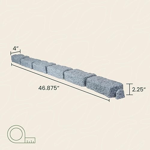 Miniatura 5 de Beuta Bordes de piedra sintética sin excavar con picos de anclaje, borde flexible de tamaño de ladrillo para entradas, patios, árboles o jardines,