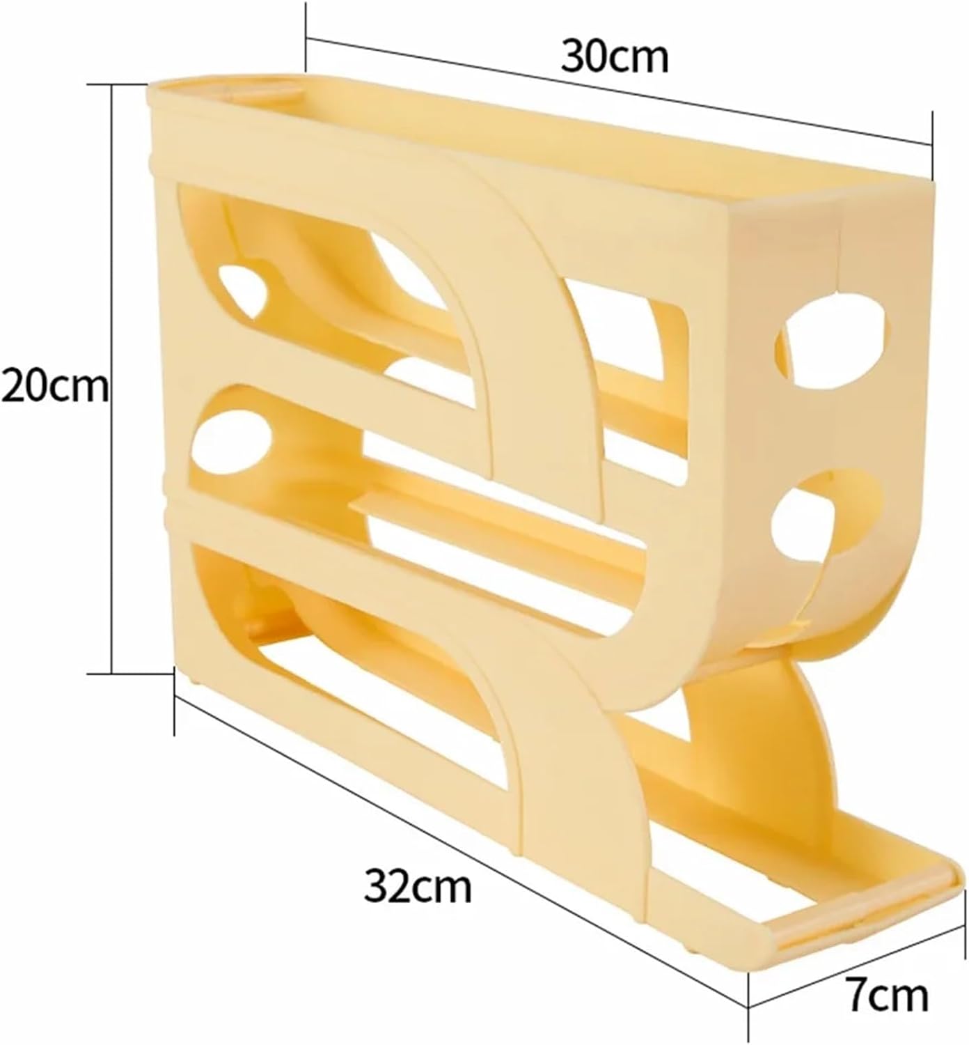 Large Capacity Automatic Egg Roller Household Four Tier Refrigerator Egg Storage Box Space Saving Kitchen Dedicated(Yellow-4-layer)