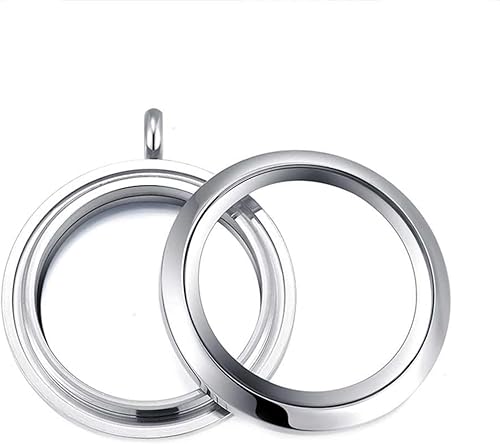 Miniatura 2 de Mesinya - Collar con colgante de medallón de cristal endurecido con colgante de recuerdo conmemorativo con cadena