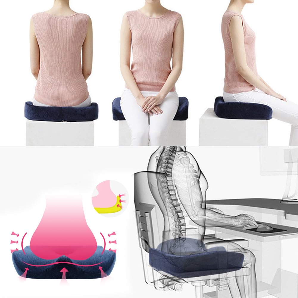 Cojin Antiescaras Cojin Silla Oficina Espuma ViscoeláStica Cojin Hemorroides Cojin Silla Ruedas Cojin Coxis Ortopedico Cojin Ergonomico Grey