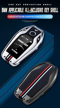 KUNIO Key Case Suitable for BMW Display Key 8 Series 840i 840d M850i xDrive M8 G14 G15 G16 2018-2025 Car Key Case Metal Key Fob 3 Buttons Key Fob Black