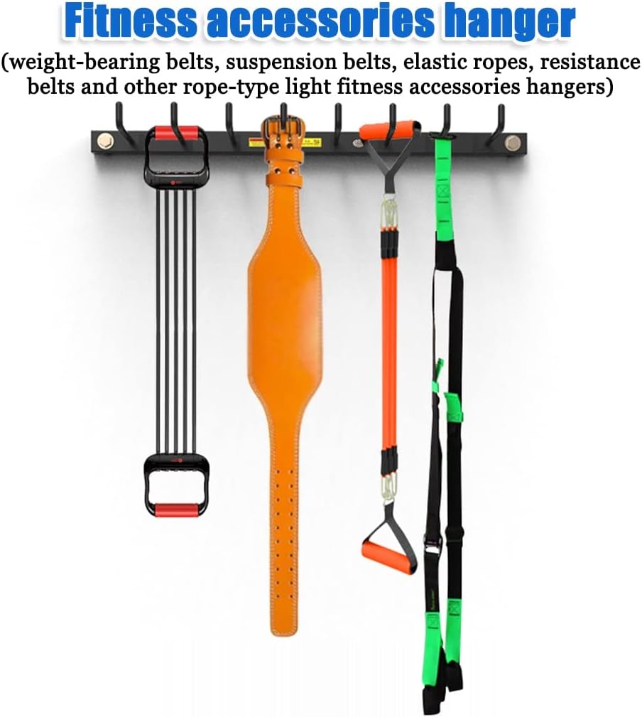 格安店 8フック付きジムラックオーガナイザー 多目的ワークアウトギアウォールラック ホーム用ハンガー エクササイズバンド用プロジムストレージ Color Black Size 60x15cm Www Rubberdev Gov Lk
