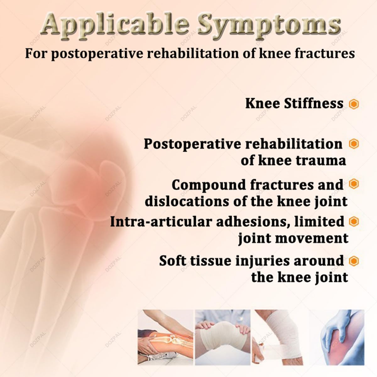 Equipo de Fisioterapia para rehabilitación de Rodilla, máquina CPM, Equipo de Ejercicio para rehabilitación de Rodilla, Ajuste de ángulo de -10° a 140°