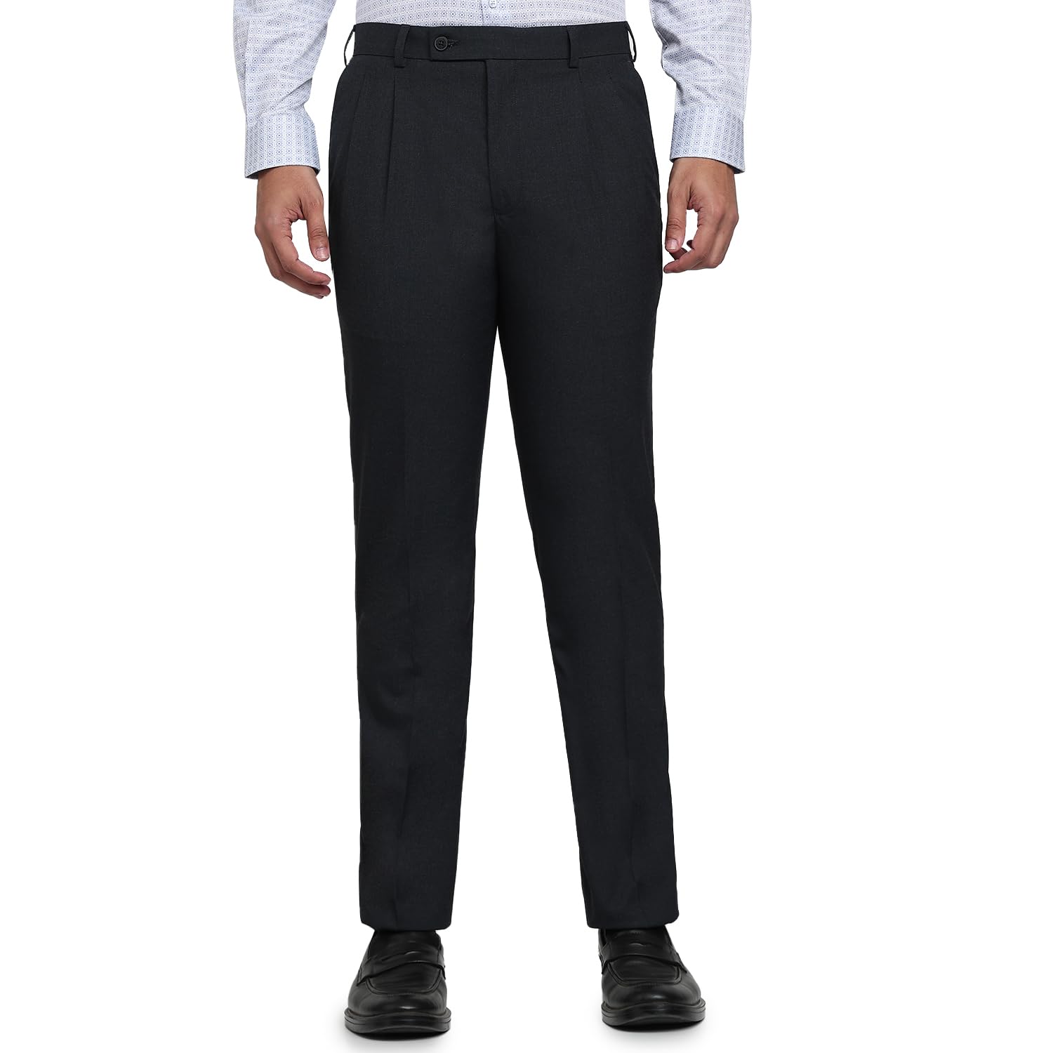park avenue Men Regular Fit Solid Pattern Polyester Blend Double Pleat Formal Trouser-picture-23