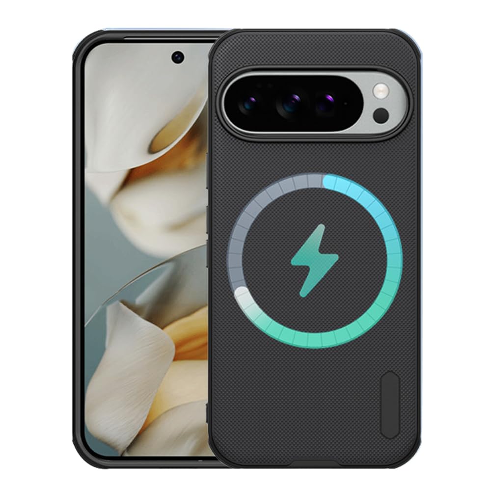 Magnetisch Hülle für Google Pixel 10 Pro/10 Pro XL/10, Ultradünne Gefrostet rutschfest Schutzhülle Drahtlose Aufladung Handyhülle,Schwarz,10 Pro XL