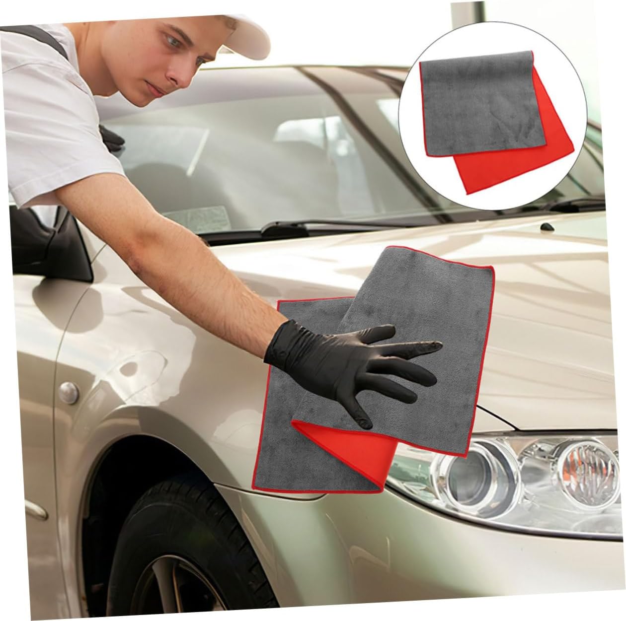 MAGICLULU 3pcs Car Drying Towels Absorbent Microfiber Cleaning Cloths Auto Wash Towels Reusable Suede for Vehicle Detailing and Exterior Care