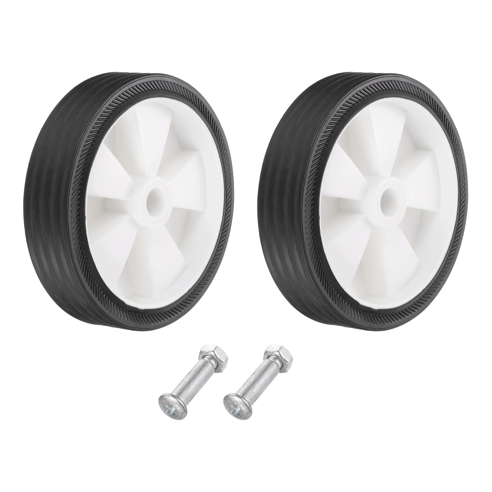 sourcing map 5 Inch Air Compressor Wheels Replacement Universal Wheels for Most Air Compressors Increasing Maneuverability with 0.5" Dia Pack of 2,White