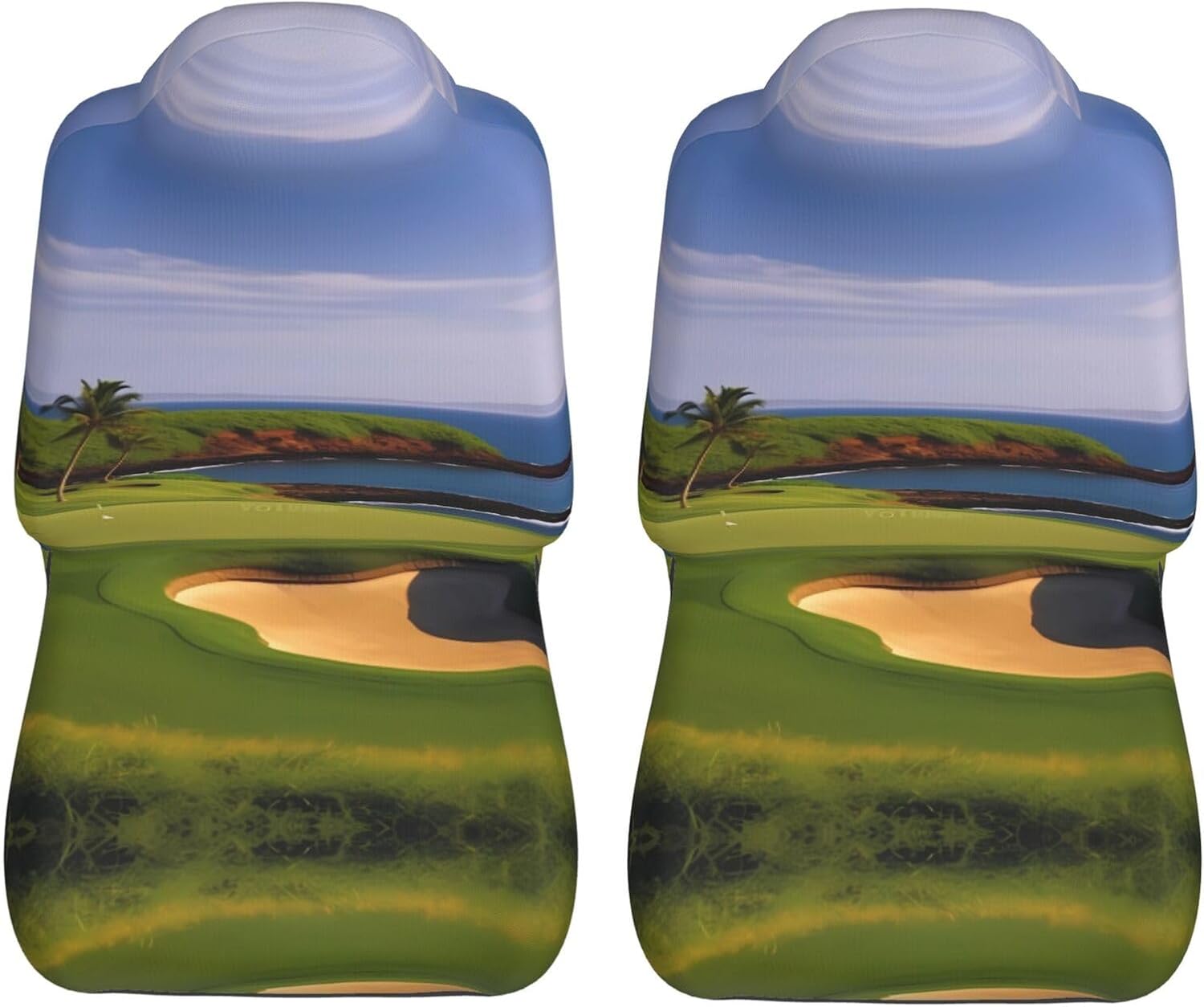 Golf Course Front Car Seat Covers, 2 Pieces Durable Polyester, Breathable Premium Sport Seat Cushion, Car Accessories for Sedans, Suvs, Vans