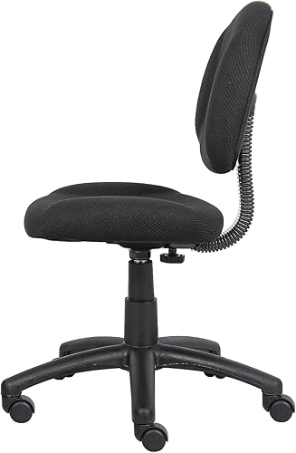Miniatura 5 de Silla sin apoya brazos para una postura perfecta, tela deluxe, color azul, de Boss Office Products , Nylon Polipropileno, Negro