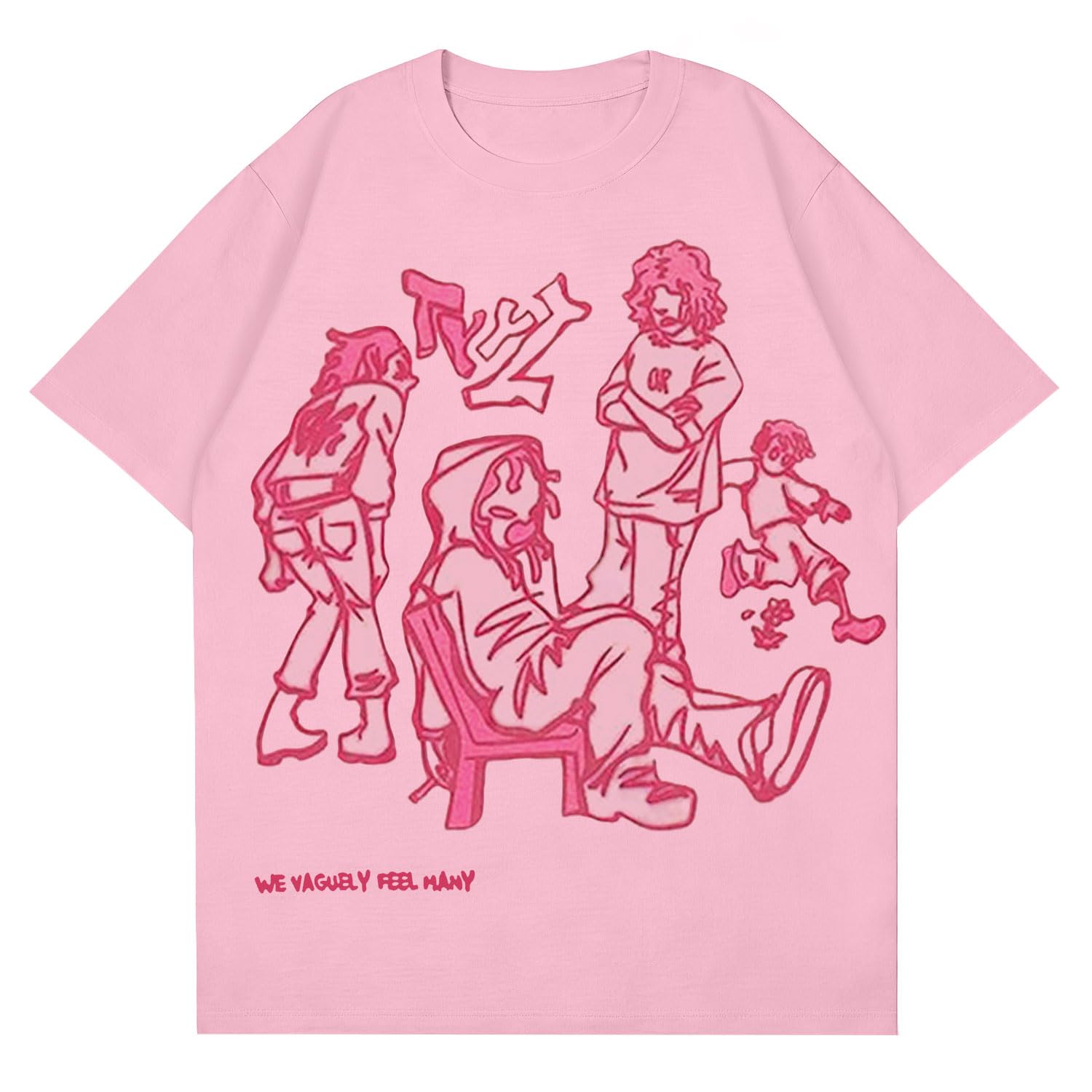 Bealin Mens Graphic Tees Oversized Creative Graffiti Short Sleeve Shirts Summer Casual Rapper Streetwear Y2k Tops Tshirt