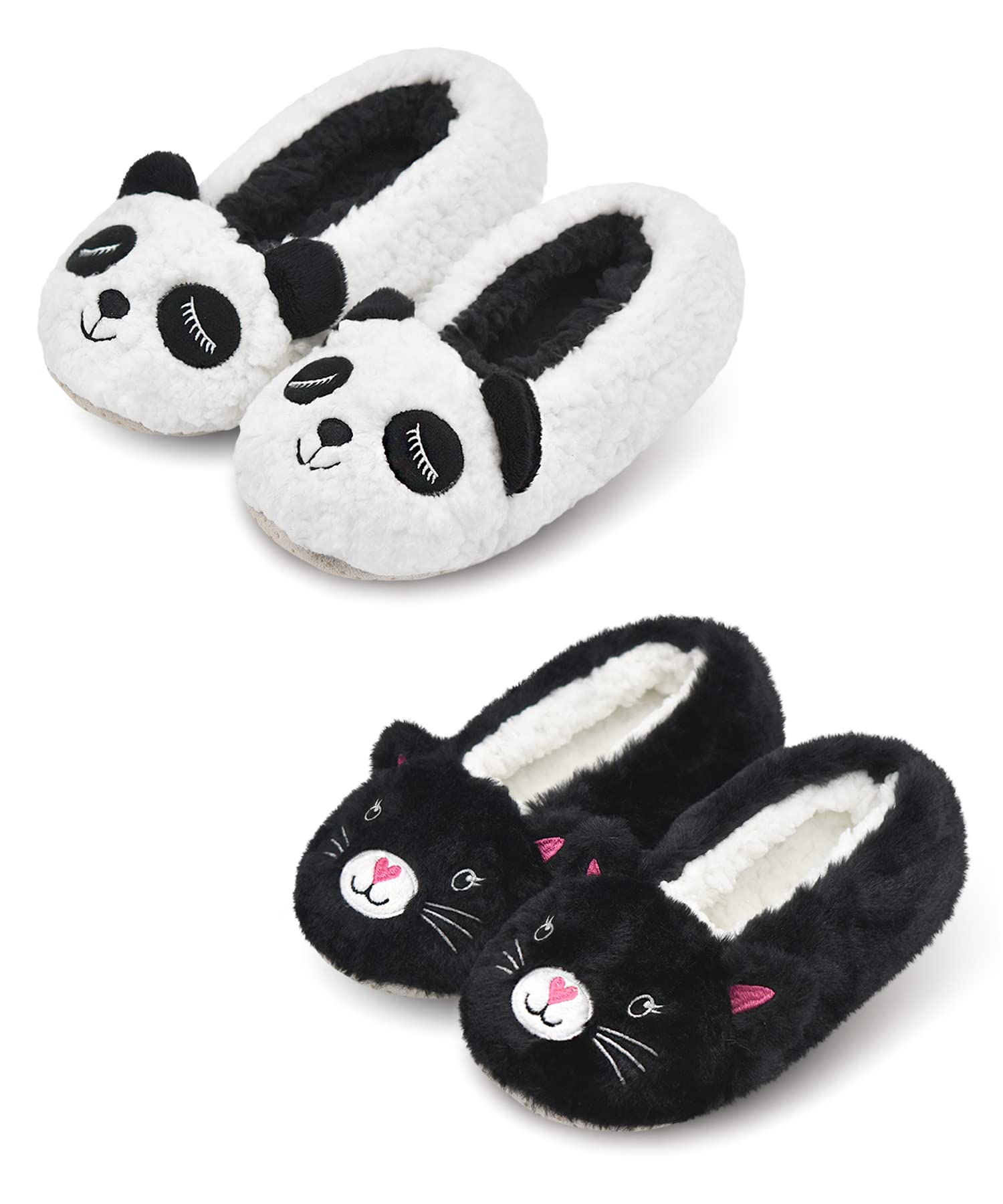 Panda Bros Cat Animal Slipper Socks, Warm Non-Slip Gripper House Slippers
