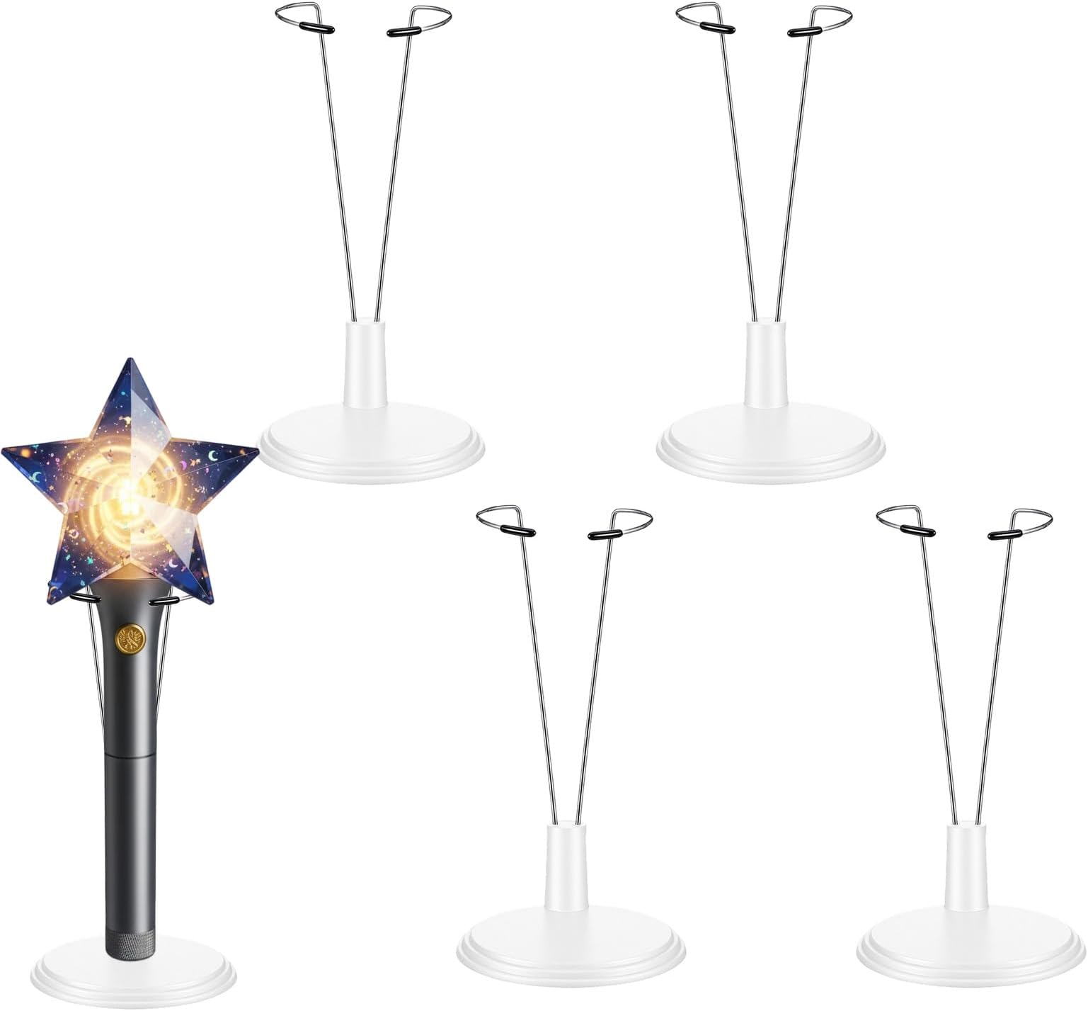 4Pcs Lightstick Stand, Adjustable Doll Display Stand Lightstick Holder Storage for Idol Concert and Mini Dolls