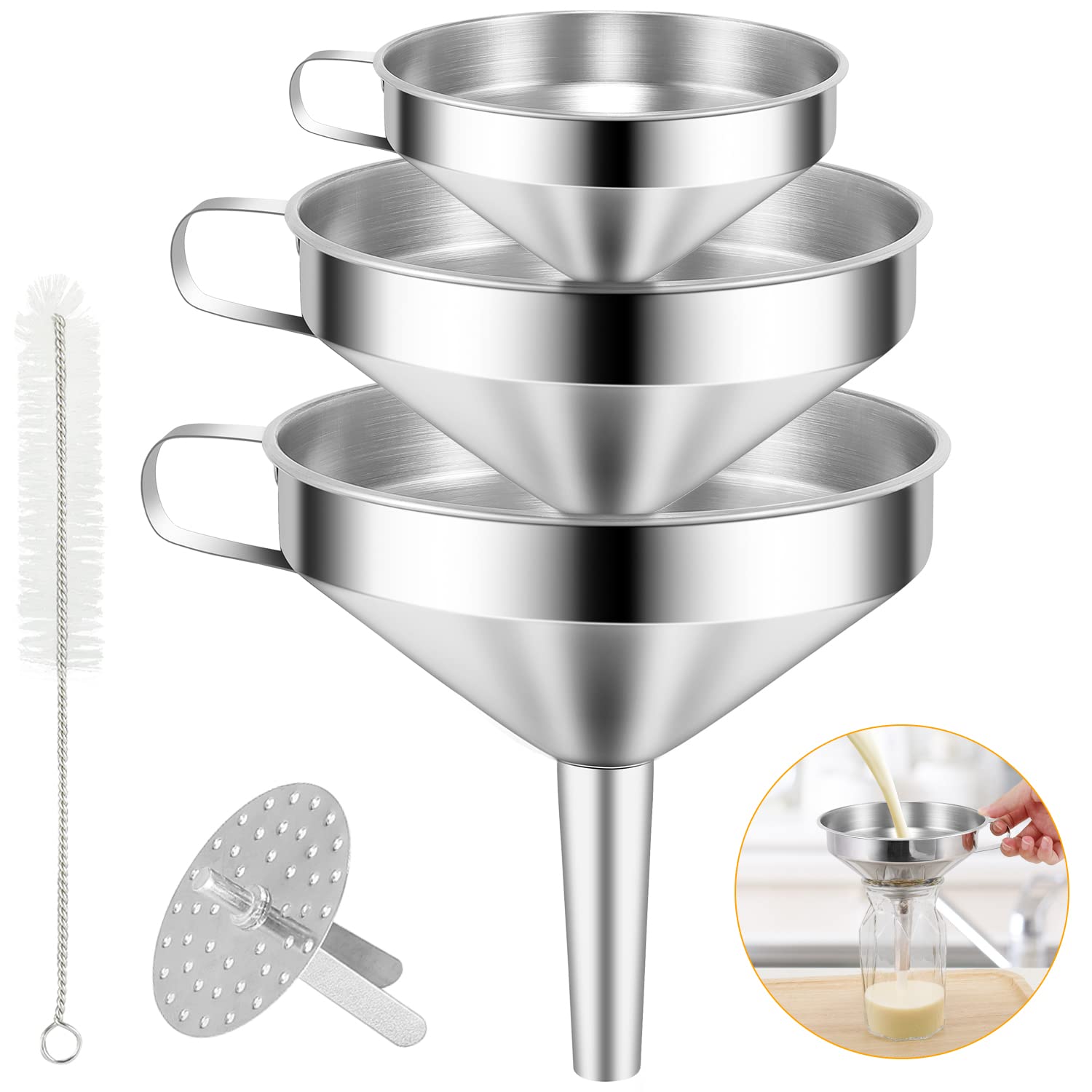 Trichter Aus Edelstahl Mit Sieb 12 Cm