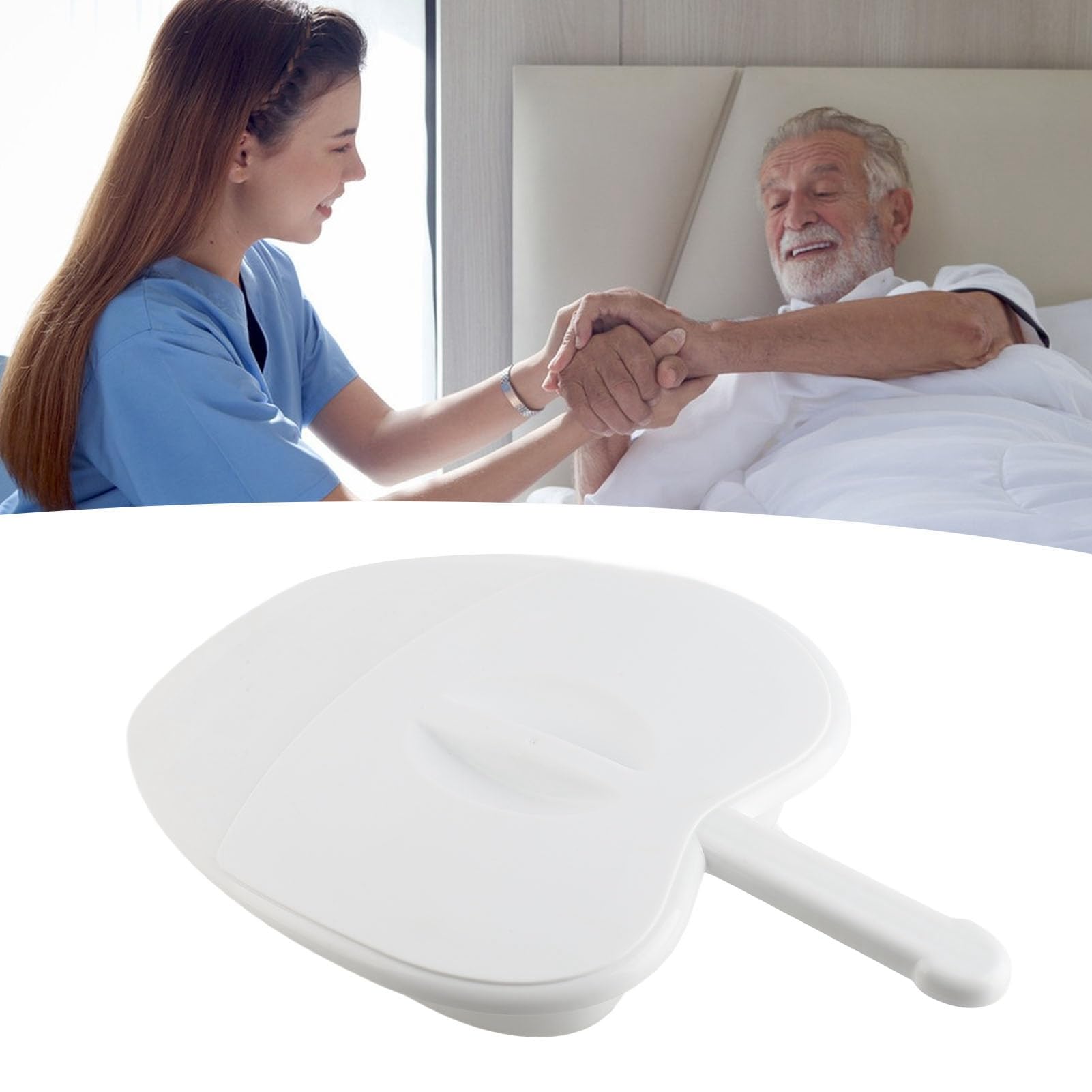 Bettpfanne für ältere Menschen mit Griff, Weicher Bezug, Leicht zu Reinigen, für Bettlägerige Patienten, Humanisiertes Design, Praktische Urin- und Darmpflege