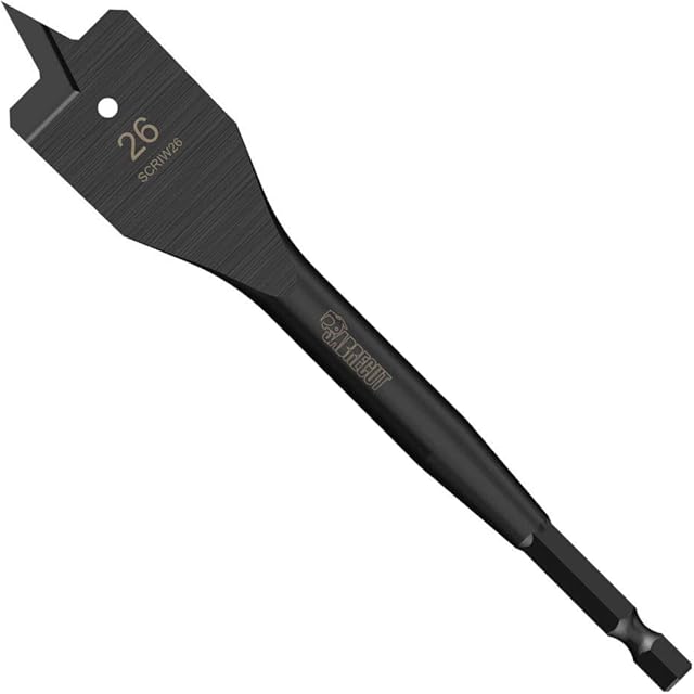 1 x SabreCut SCRIW26_1 26mm x 152mm Impact Rated Flat Wood Spade Bit Compatible with Bosch Dewalt Makita Milwaukee and Many Others