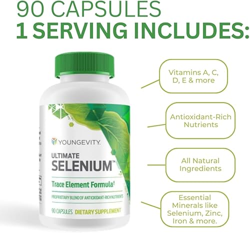 Miniatura 4 de Youngevity Ultimate Selenium Trace Element Formula - 90 cápsulas  Selenio 100 MCG + otras vitaminas y minerales esenciales (paquete de 4)