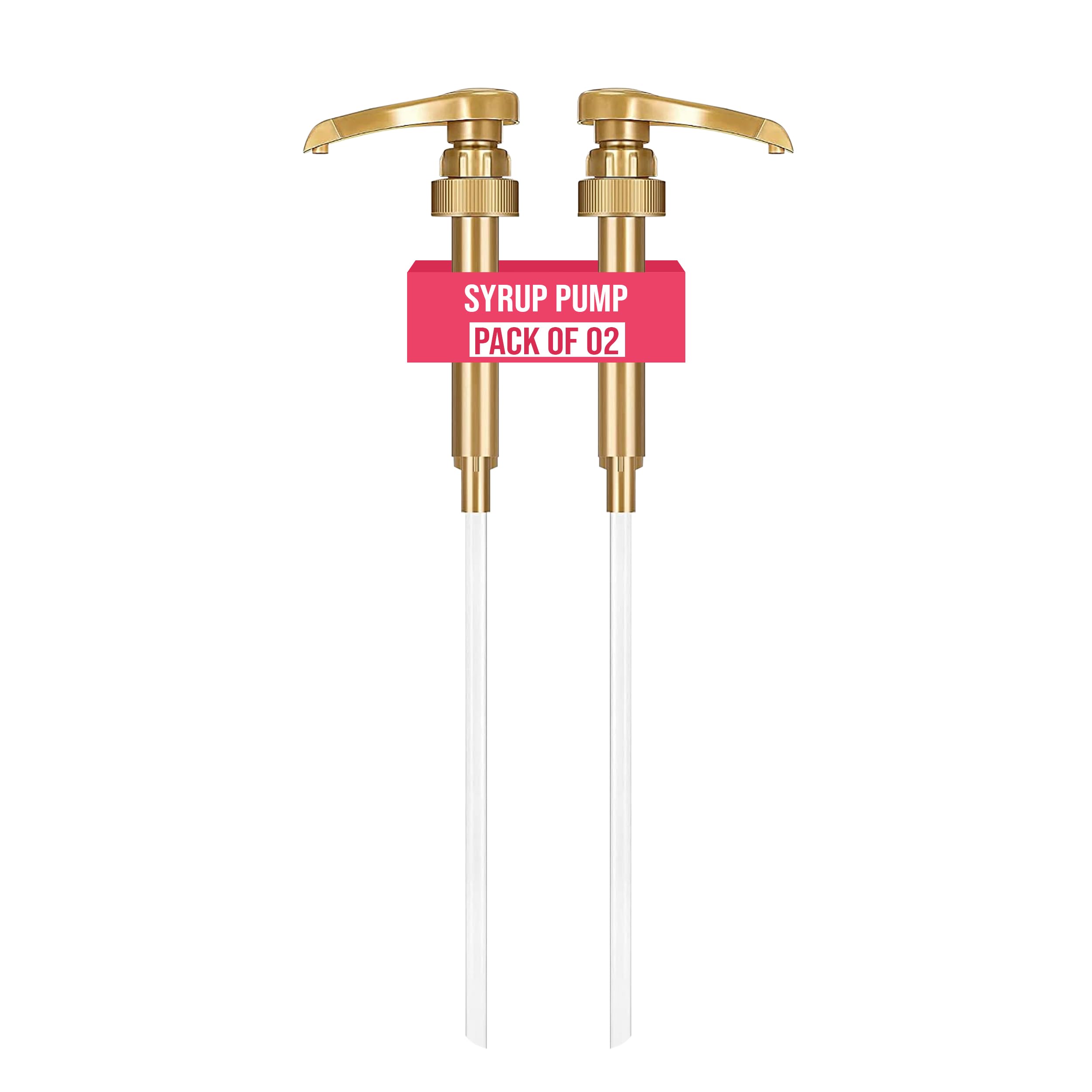 Coffee Syrup Pump Dispenser Fits 750ml Torani, DaVinci, Jordan's Skinny (Monin 33.8oz Plastic Bottles) 2-Pack