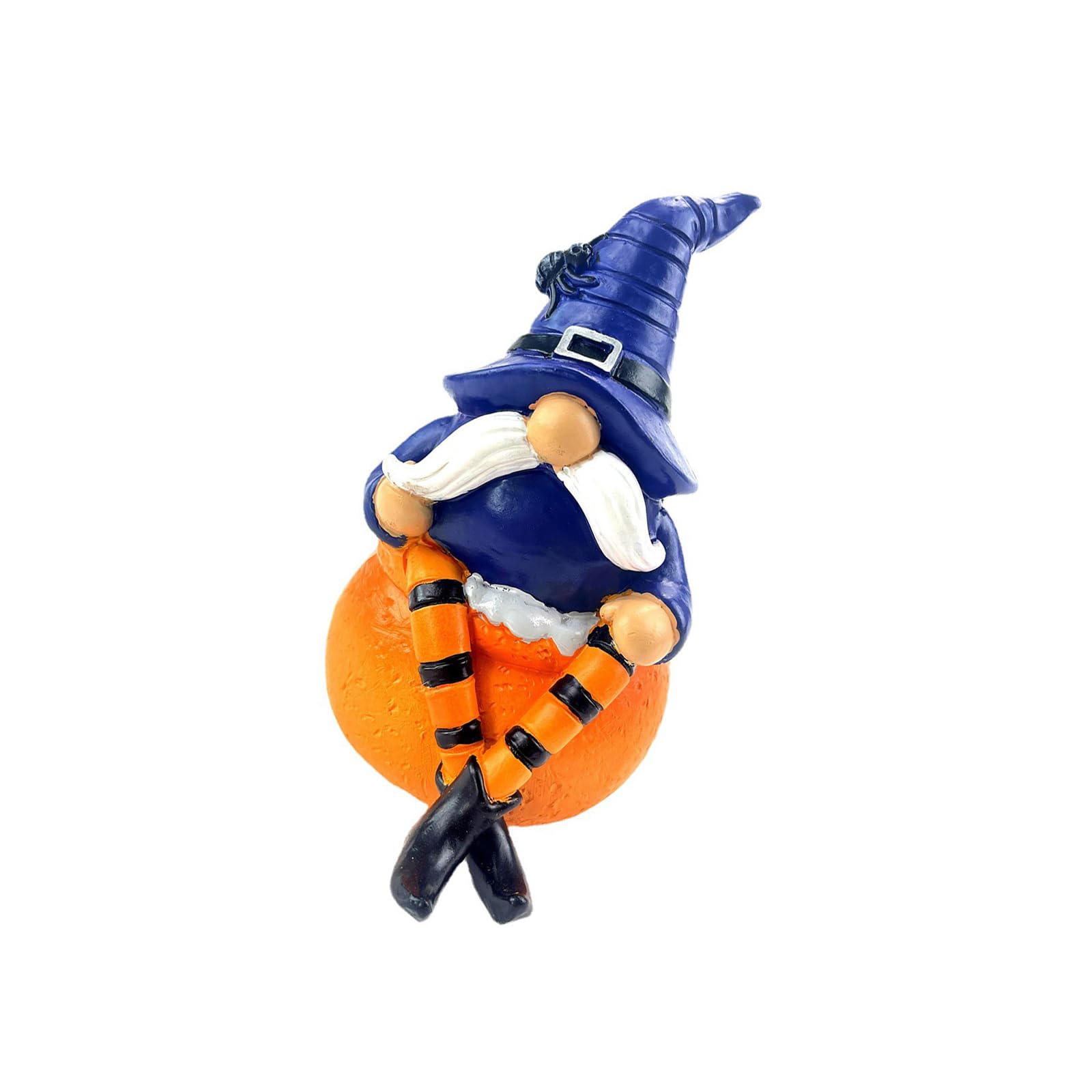 carotoe Halloween Pumpkin Gnomes with Witch Hat Resins Figurine Festives Decoration for Indoor and Outdoor Party Garden Decors Resins Halloween Gnomes Figurine