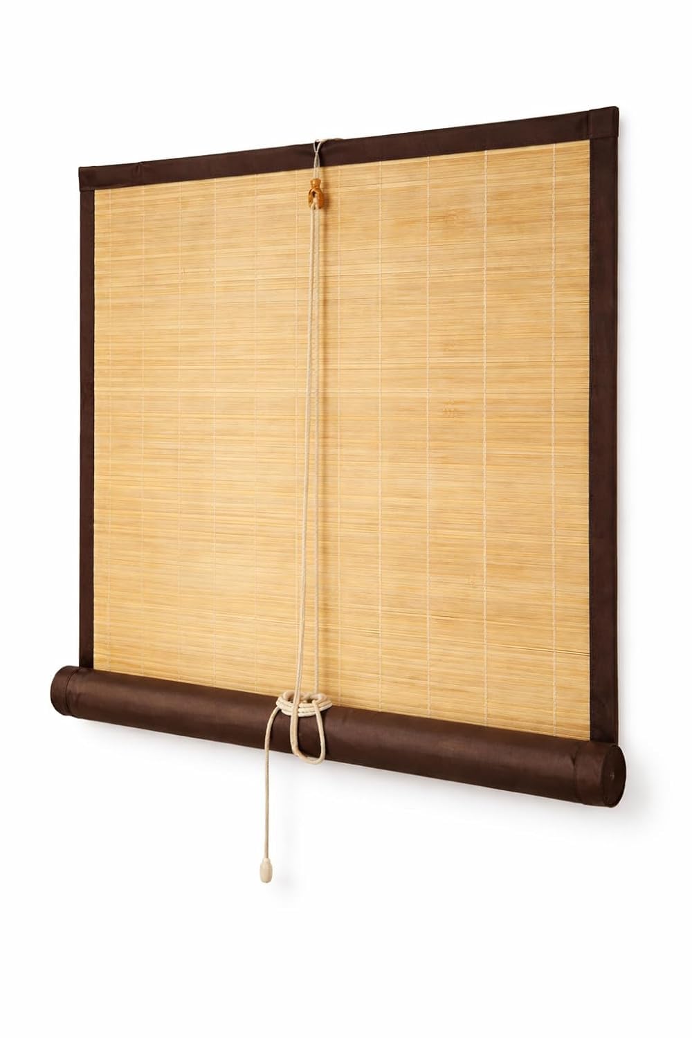 Natural Bamboo Roll-Up Window Shade, Green Fabric Border, Adjustable Cord, Smooth Roll-Up Mechanism (Blue, Window Shade 3x6 Feet)-image-16
