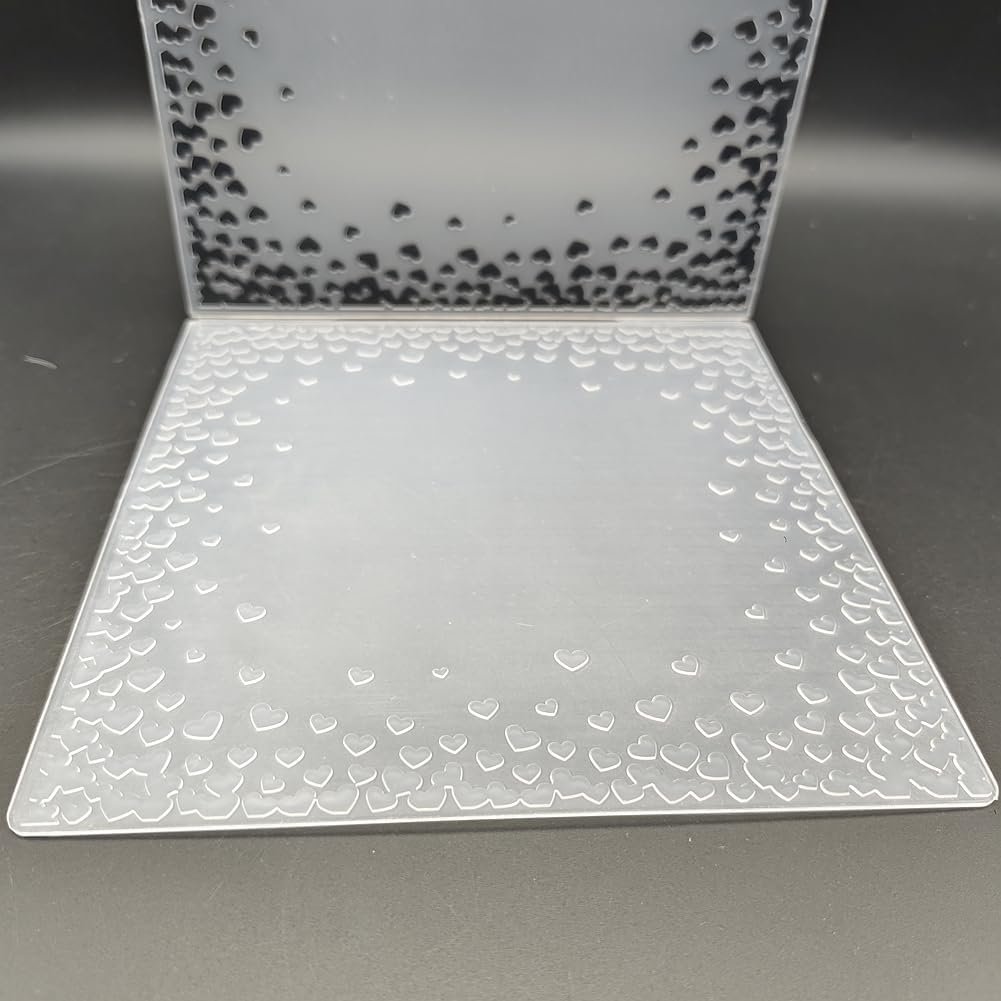 3 Pcs of Plastic Embossing Folder 6x6 Inch Love Hearts Paper Crafts Plastic Textured Impressions for Card Making Scrapbooking