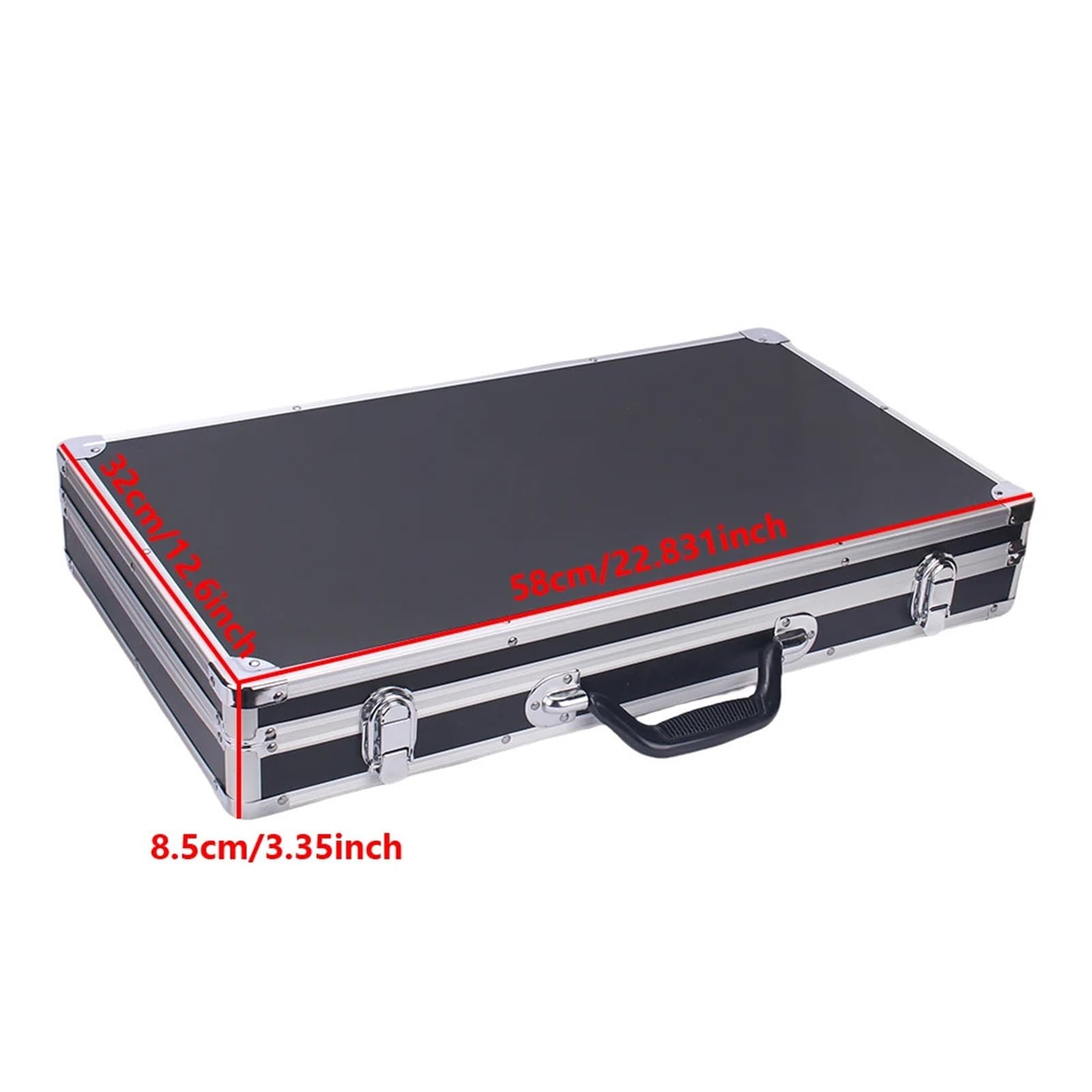 MaletíN De Aluminio Con Asa Caja de Herramientas, caja equipo aluminio, herramientas portátil for mecánico, Maleta gran capacidad, estuche rígido 58x32x8,5 cm, Rectangular(Silver)