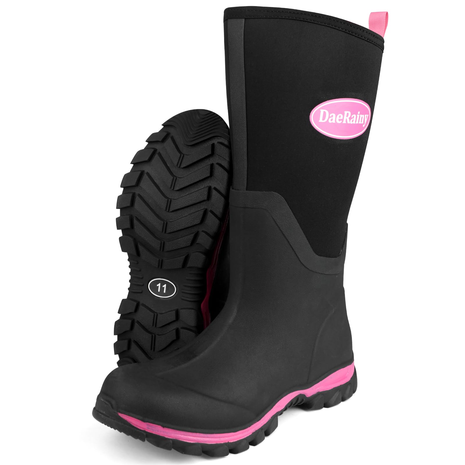 DaeRainy Rubber Rain Boots for Women Waterproof Boots Durable Neoprene Boots Insulated Mud Hunting Work Shoes for Outdoor Fsh Pond, Gradens,Hike,Farms